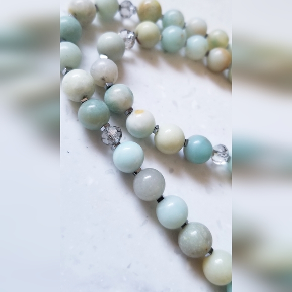 Amazonite & Glass Crystal Necklace - Picture 5 of 5